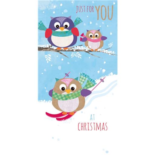 Christmas Card (Single) - Money Wallet - Owls