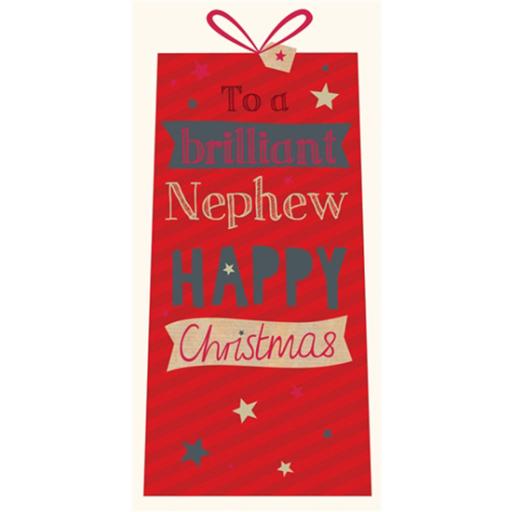 Christmas Card (Single) - Nephew 'Present Text'