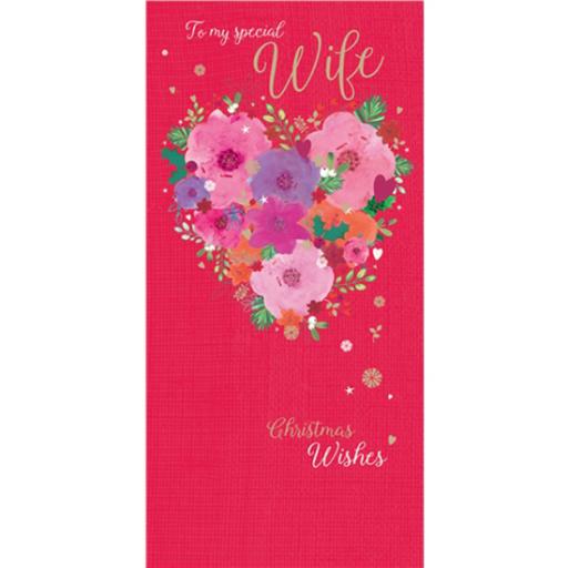 Christmas Card (Single) - Wife 'Floral Heart'