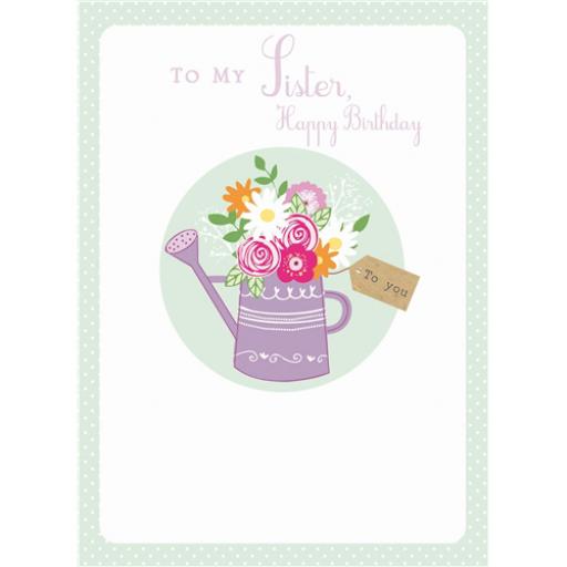 Family Circle Card - Watering Can (Sister)