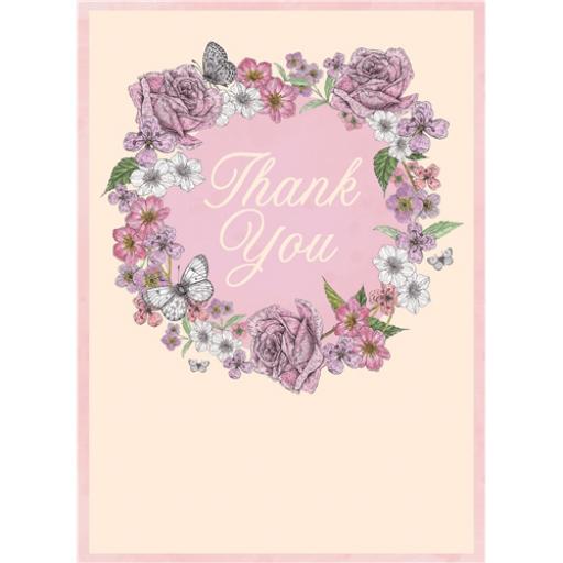 Thank You Card - Floral Circle