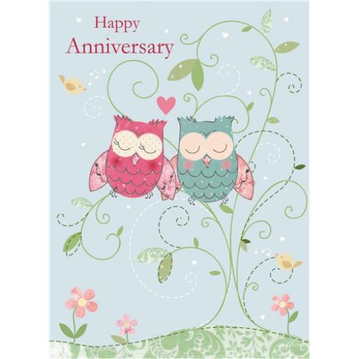 Anniversary Card - Illustrative Owls (Your)