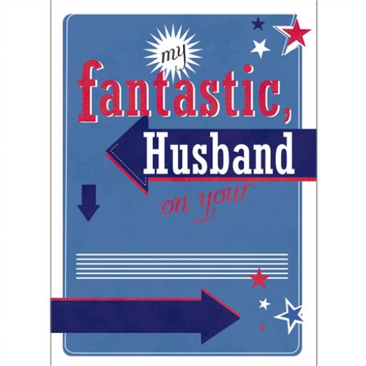 Family Circle Card - Red White & Blue Text (Husband)