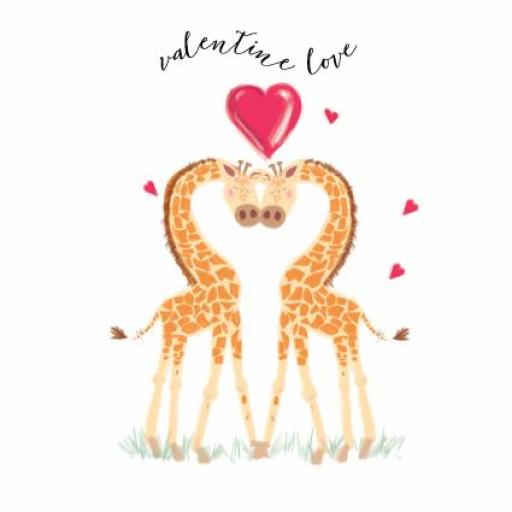 Valentines Day Card - Valentine Giraffes