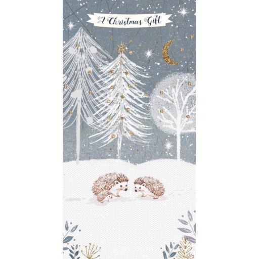 Christmas Card (Single) - Money Wallet - Hedgehogs