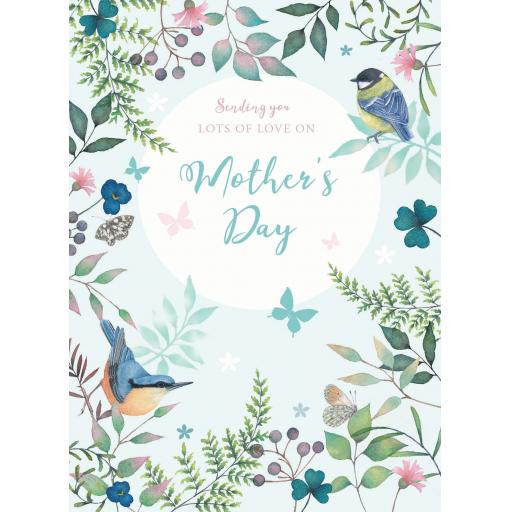 Mother's Day Card - Garden Birds & Floral