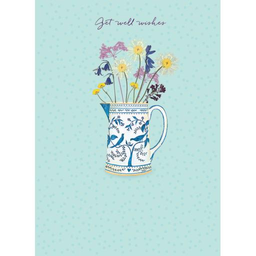 Get Well Soon Card - Vase & Flowers