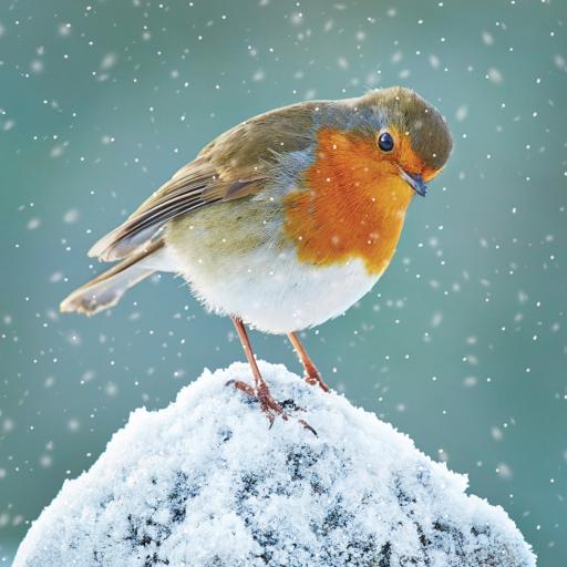 RSPB Small Square Xmas Cards (10) - Robin Watching