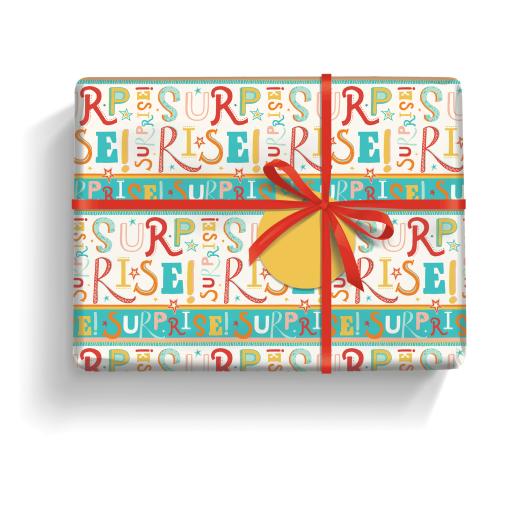 Gift Wrap & Tags - Surprise Text (2 Sheets & 2 Tags)