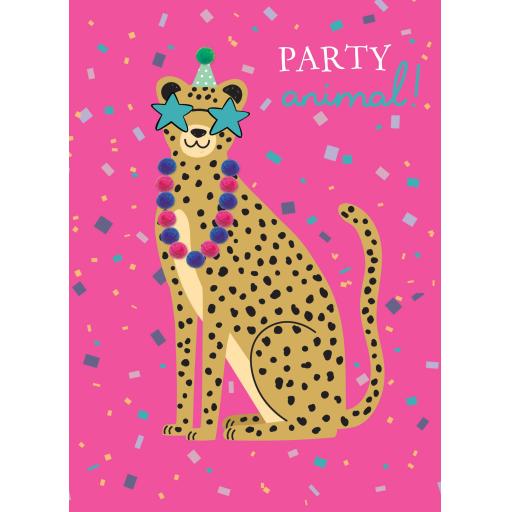 Pom Poms Card Collection - Party Animal Cheetah